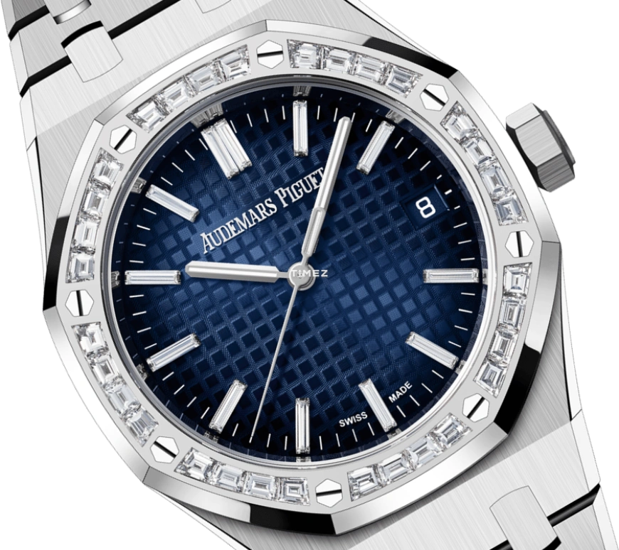 Audemars Piguet,Royal Oak 37mm,37mm,White Gold,Blue,Automatic,Day,60hours,15551BC,15551BC.ZZ.1356BC.01