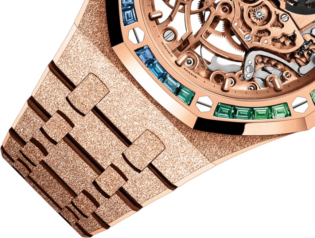 Audemars Piguet,Royal Oak 37mm,37mm,Pink Gold,Rose Gold,Skeleton,Rose Gold,Automatic,45hours,In-house Caliber,15468OR,15468OR.YG.1259OR.01-B