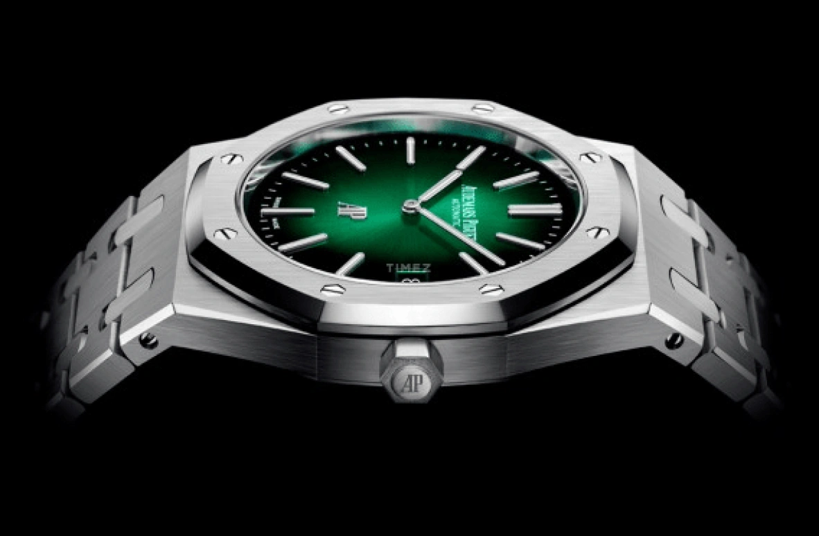 Audemars Piguet,Royal Oak 39mm,39mm,Platinum,Green,Automatic,Day,40hours,15202PT,15202PT.OO.1240PT.01