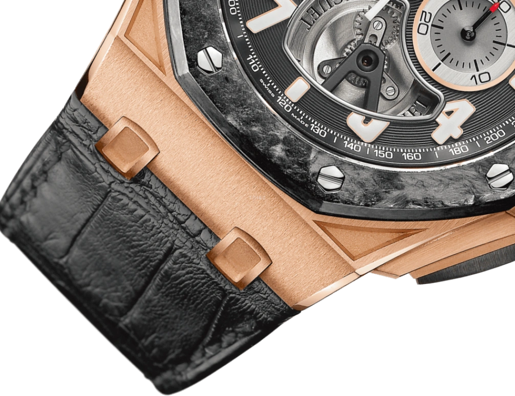 Audemars Piguet,Royal Oak Offshore 44mm,44mm,Pink Gold,Ceramic,Carbon,Black,Handwound,Chronograph,Tourbillon,26288OF,26288OF.OO.D002CR.01