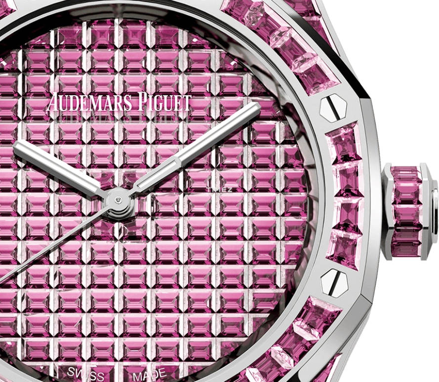 Audemars Piguet,Royal Oak 37mm,37mm,White Gold,Pink,Automatic,60hours,In-house Caliber,15554BC,15554BC.TM.1274BC.01