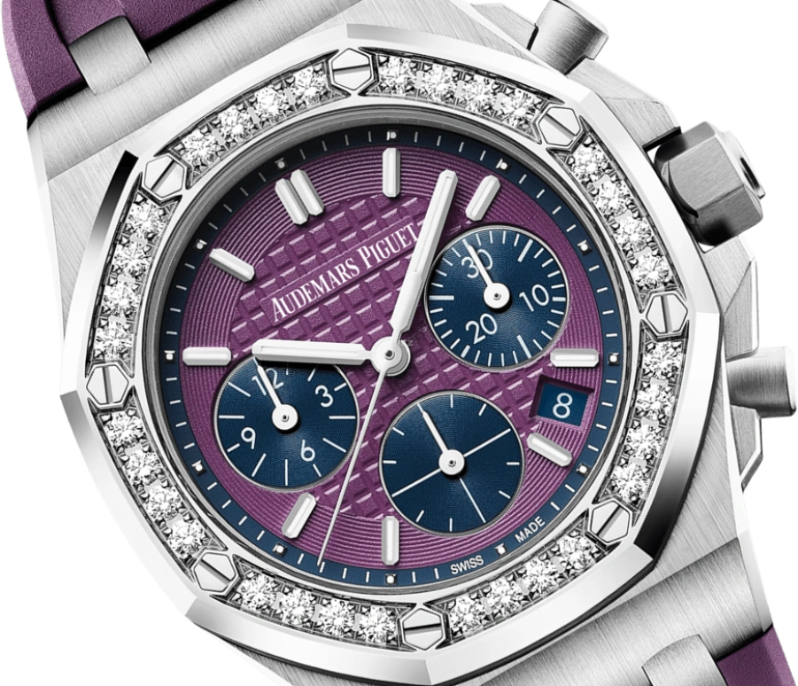 Audemars Piguet,Royal Oak Offshore 37mm,37mm,Stainless Steel,Purple,Automatic,Chronograph,Day,26231ST,26231ST.ZZ.D075CA.01