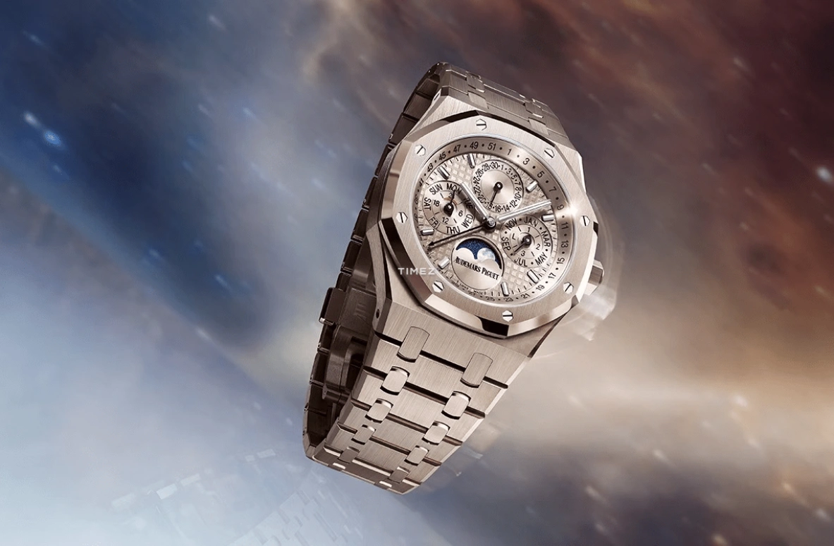 Audemars Piguet,Royal Oak 41mm,41mm,Sand Gold,Sand,Automatic,Moonphase,Perpetual Calendar,Leap Year,Month,55hours,In-house Caliber,26674SG,26674SG.OO.1320SG.01