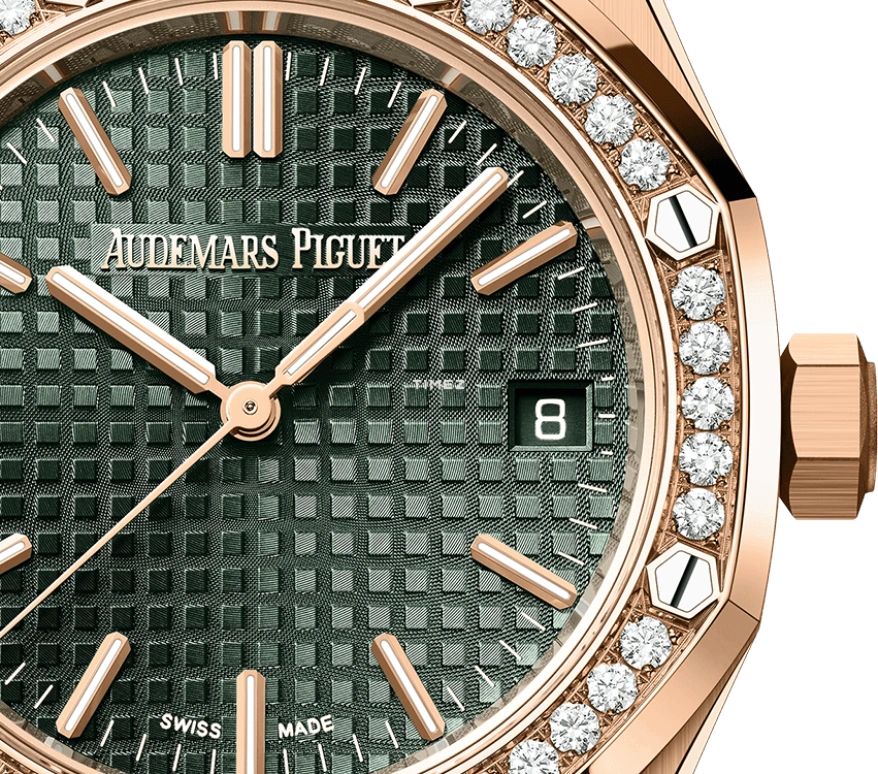 Audemars Piguet,Royal Oak 37mm,37mm,Rose Gold,Green,Automatic,Day,60hours,15551OR,15551OR.ZZ.1356OR.06