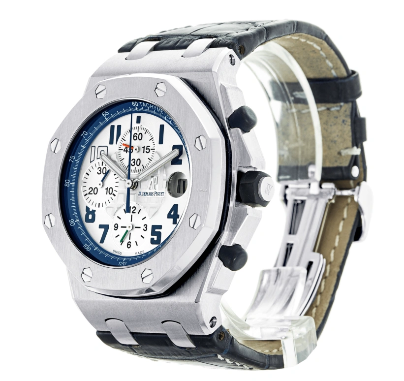 Audemars Piguet,Royal Oak Offshore 42mm,42mm,Stainless Steel,Silver,White,Automatic,Chronograph,Day,26182ST,26182ST.OO.D018CR.01