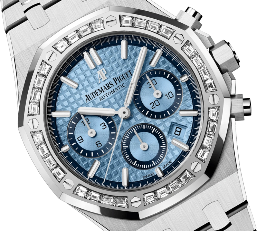 Audemars Piguet,Royal Oak 38mm,38mm,White Gold,Blue,Automatic,Chronograph,Day,26318BC,26318BC.ZZ.1256BC.01