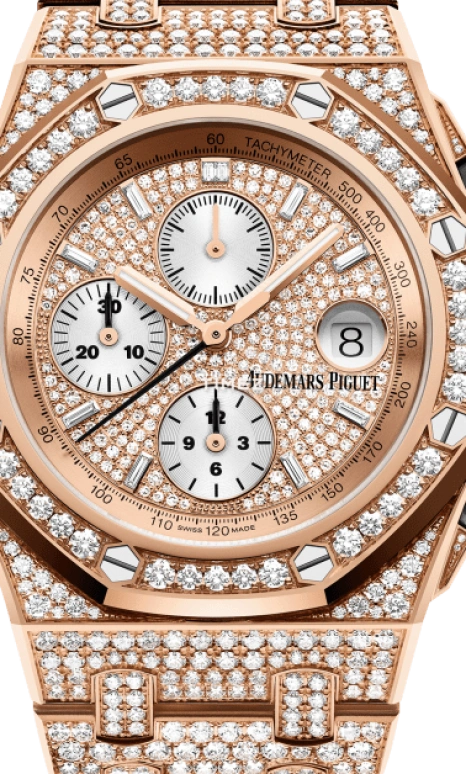 Audemars Piguet,Royal Oak Offshore 42mm,42mm,Rose Gold,Rose Gold,Silver,Automatic,Chronograph,Day,26476OR,26476OR.ZZ.1273OR.01.A