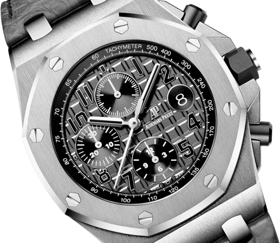 Audemars Piguet,Royal Oak Offshore 42mm,42mm,Ceramic,Stainless Steel,Grey,Automatic,Chronograph,Day,26470ST,26470ST.OO.A104CR.01
