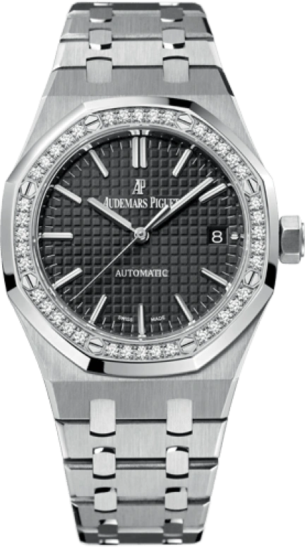 Audemars Piguet,Royal Oak 37mm,37mm,Stainless Steel,Black,Automatic,Day,60hours,15451ST,15451ST.ZZ.1256ST.01