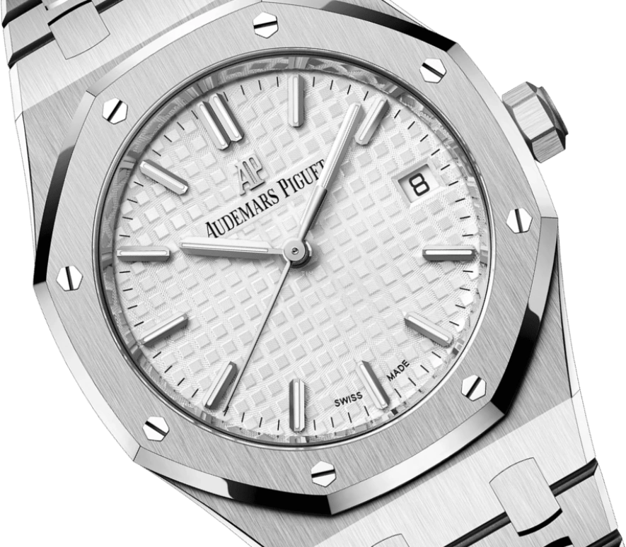 Audemars Piguet,Royal Oak 34mm,34mm,Stainless Steel,Silver,White,Automatic,Day,50hours,77350ST,77350ST.OO.1261ST.01