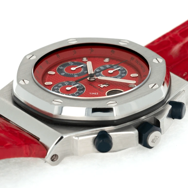 Audemars Piguet,Royal Oak Offshore 42mm,42mm,Stainless Steel,Red,Automatic,Chronograph,Day,25770ST,25770ST.O.0009XX.04