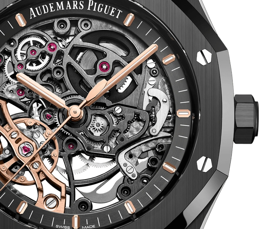 Audemars Piguet,Royal Oak 41mm,41mm,Ceramic,Skeleton,Automatic,Double Balance,45hours,Zlatan Ibrahimović,LeBron James,15416CE,15416CE.OO.1225CE.01