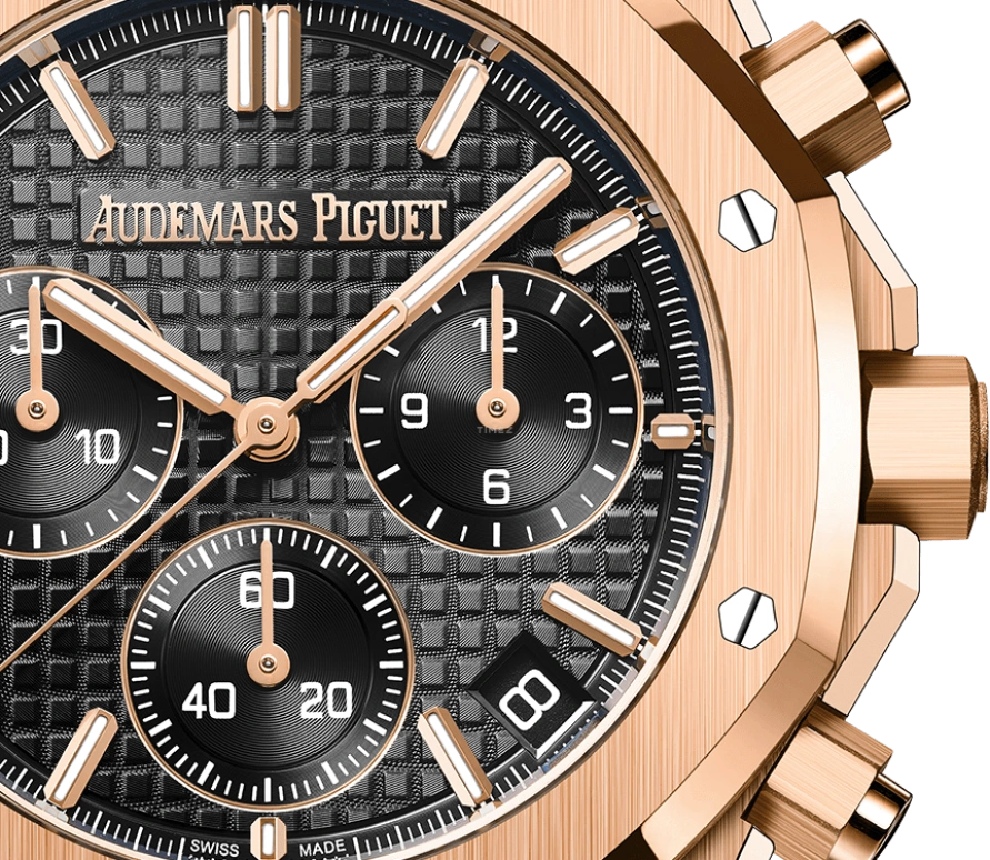 Audemars Piguet,Royal Oak 41mm,41mm,Pink Gold,Black,Automatic,Chronograph,Day,26240OR,26240OR.OO.D002CR.01 50th