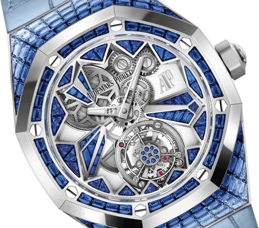 Audemars Piguet,Royal Oak Concept 38.50mm,38.50mm,White Gold,Skeleton,Silver,Blue,Handwound,Tourbillon,72hours,26228BC,26228BC.SS.D314CR.01