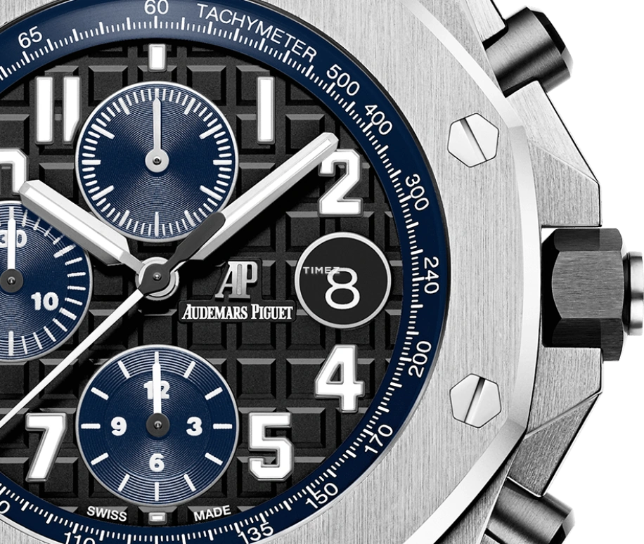 Audemars Piguet,Royal Oak Offshore 42mm,42mm,Stainless Steel,Black,Blue,Automatic,Chronograph,Day,26470ST,26470ST.OO.A028CR.01.A