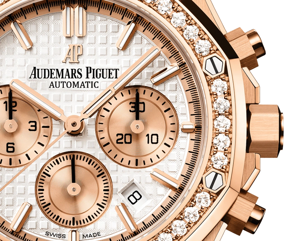 Audemars Piguet,Royal Oak 38mm,38mm,Pink Gold,Silver,Automatic,Chronograph,Day,26315OR,26315OR.ZZ.1256OR.01