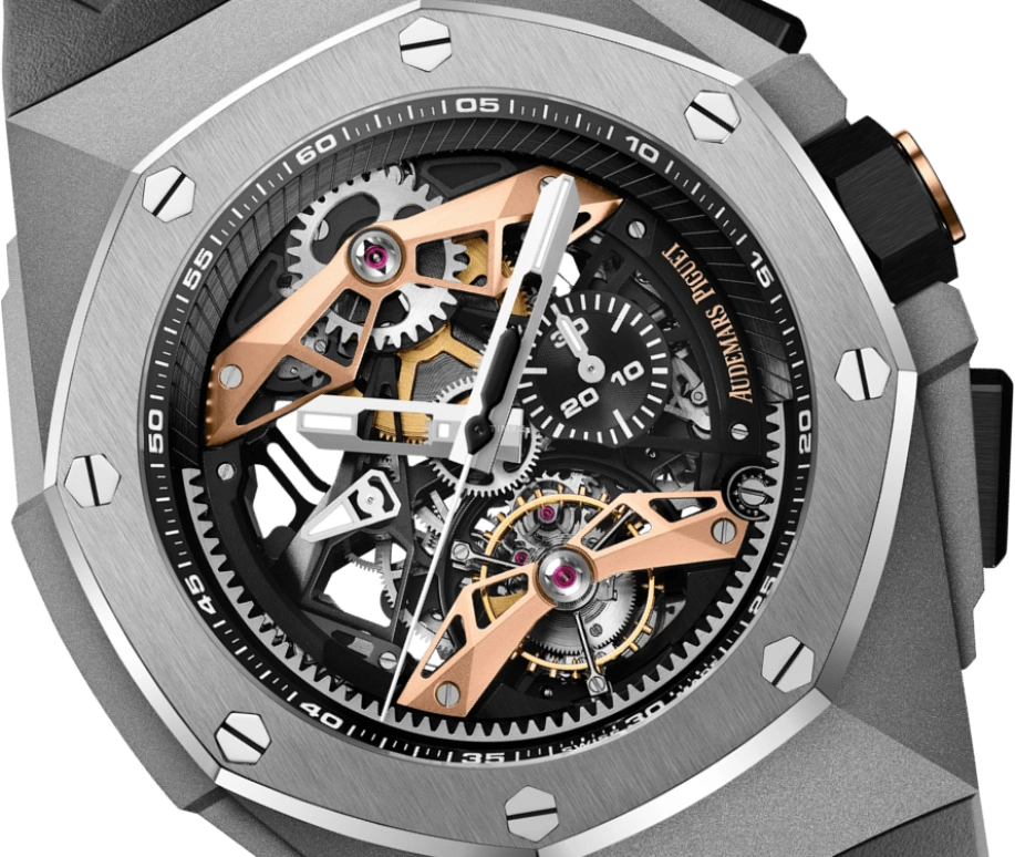 Audemars Piguet,Royal Oak Concept 44mm,44mm,Titanium,Ceramic,Skeleton,Black,Automatic,Chronograph,Tourbillon,26612TI,26612TI.OO.D002CA.01
