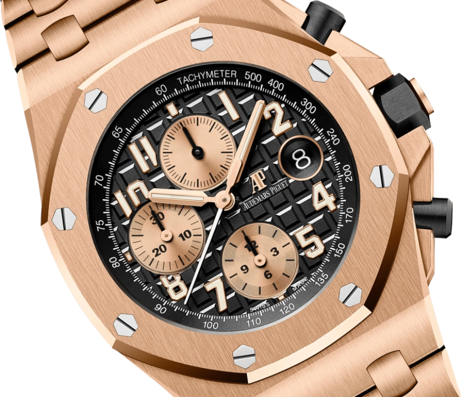 Audemars Piguet,Royal Oak Offshore 42mm,42mm,Pink Gold,Ceramic,Black,Automatic,Chronograph,Day,26470OR,26470OR.OO.1000OR.03