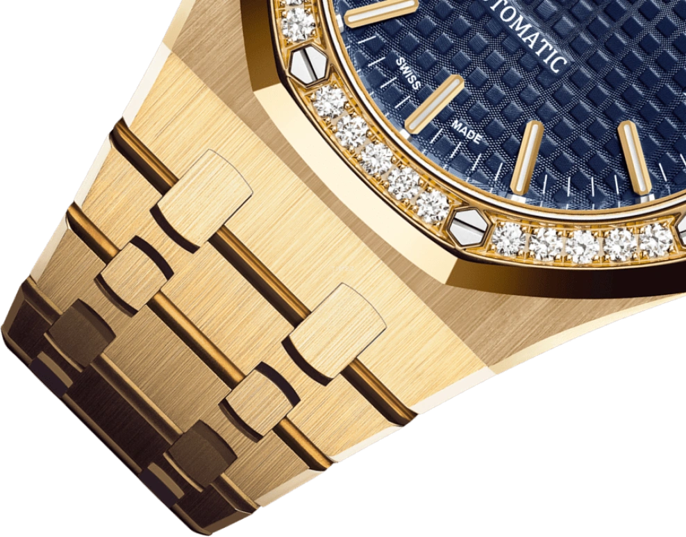 Audemars Piguet,Royal Oak 37mm,37mm,Yellow Gold,Blue,Automatic,Day,60hours,15451BA,15451BA.ZZ.1256BA.01