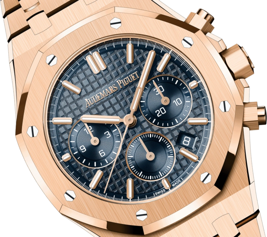 Audemars Piguet,Royal Oak 38mm,38mm,Pink Gold,Black,Automatic,Chronograph,Day,26715OR,26715OR.OO.1356OR.01