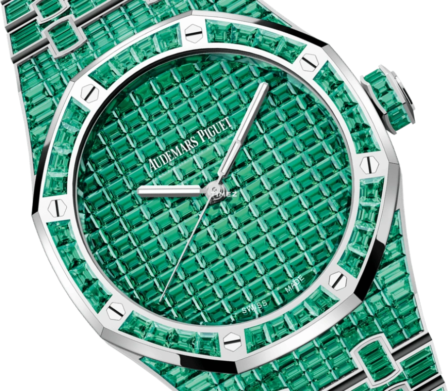 Audemars Piguet,Royal Oak 41mm,41mm,White Gold,Green,Automatic,70hours,In-house Caliber,Officer Ricky,Rick Ross,Renzel,Rozay,15514BC,15514BC.EE.1284BC.01 50th