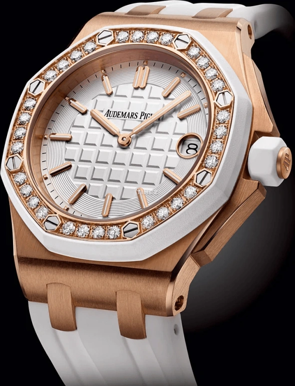 Audemars Piguet,Royal Oak Offshore 37mm,37mm,Rose Gold,White,Silver,Quartz,Day,In-house Caliber,67540OK,67540OK.ZZ.D010CA.01