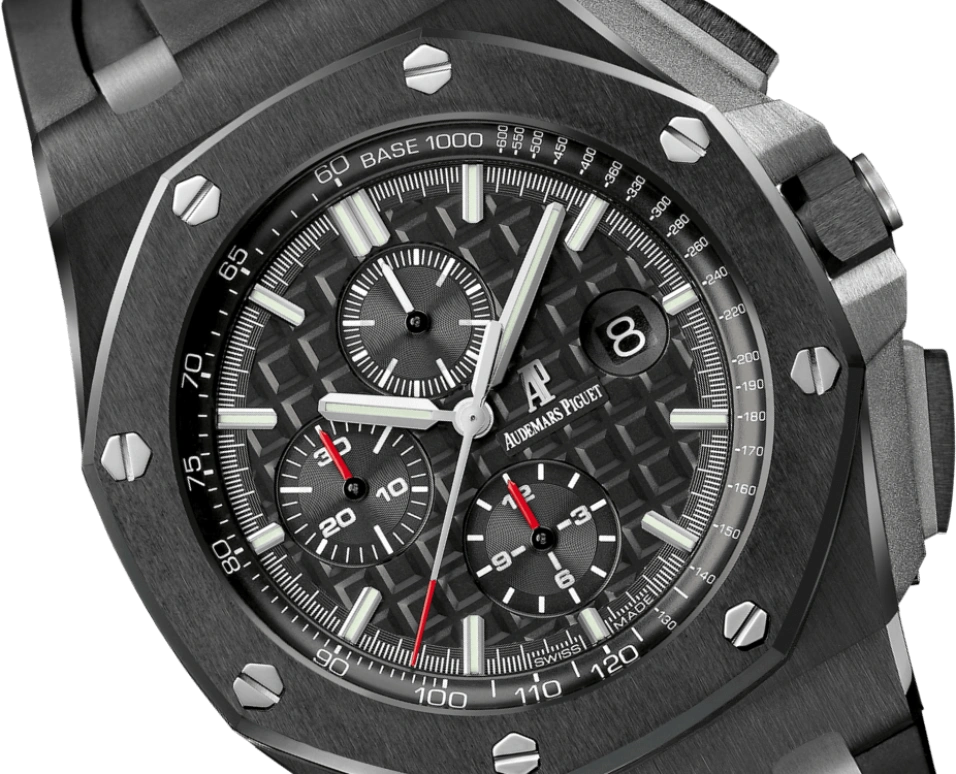 Audemars Piguet,Royal Oak Offshore 44mm,44mm,Titanium,Ceramic,Black,Automatic,Chronograph,Day,26402CE,26402CE.OO.A002CA.01
