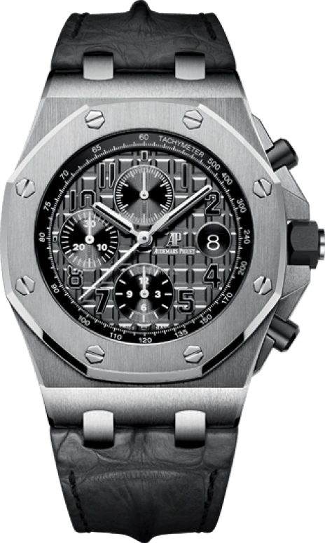 Audemars Piguet,Royal Oak Offshore 42mm,42mm,Ceramic,Stainless Steel,Grey,Automatic,Chronograph,Day,26470ST,26470ST.OO.A104CR.01