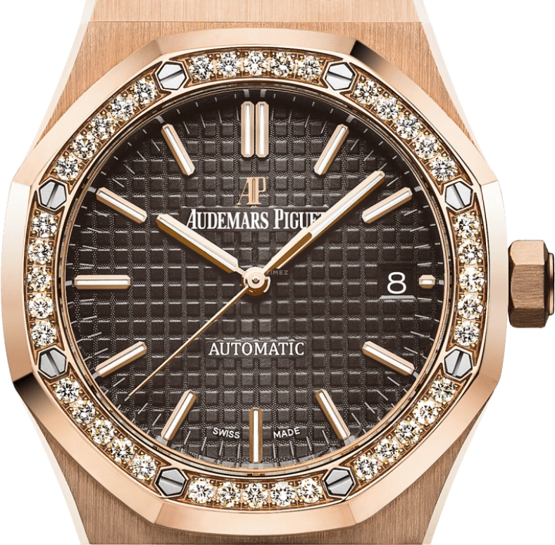Audemars Piguet,Royal Oak 37mm,37mm,Rose Gold,Coffee,Brown,Automatic,Day,60hours,15451OR,15451OR.ZZ.1256OR.04