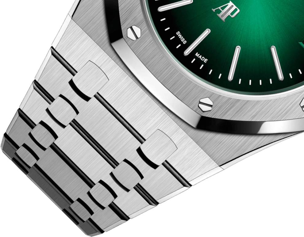 Audemars Piguet,Royal Oak 39mm,39mm,Platinum,Green,Automatic,Day,40hours,15202PT,15202PT.OO.1240PT.01