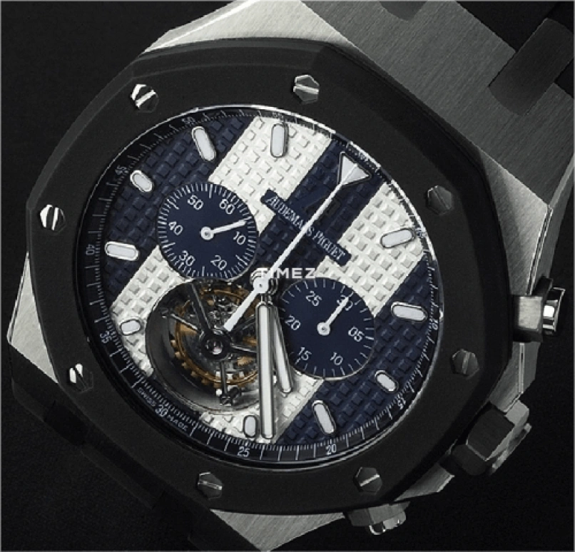 Audemars Piguet,Royal Oak 44mm,44mm,Rubber,Stainless Steel,Blue,Handwound,Chronograph,Tourbillon,26377SK,26377SK.OO.D002CA.99
