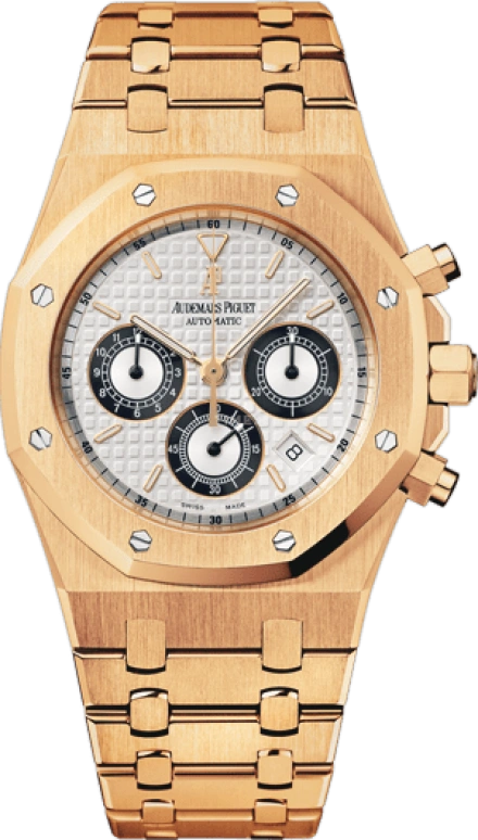 Audemars Piguet,Royal Oak 39mm,39mm,Pink Gold,Silver,White,Automatic,Chronograph,Day,25960OR,25960OR.OO.1185OR.02