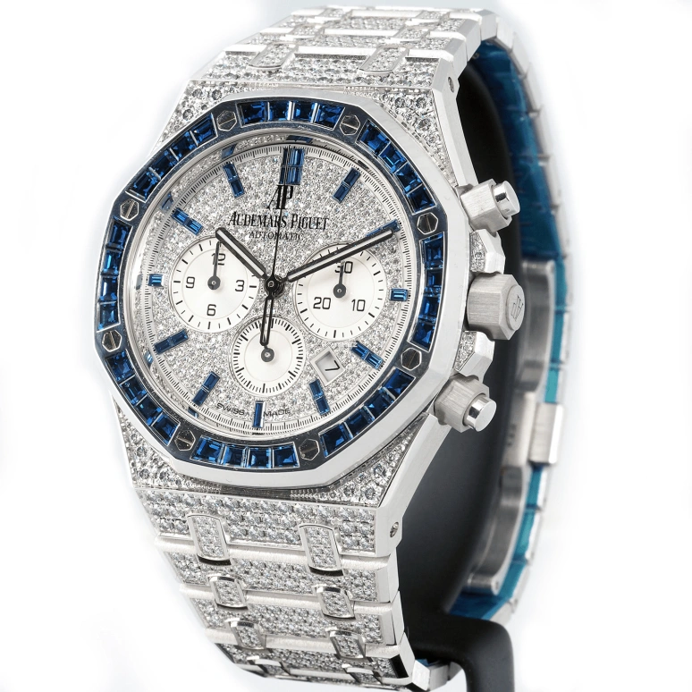 Audemars Piguet,Royal Oak 41mm,41mm,White Gold,Silver,Automatic,Chronograph,Day,26334BC,26334BC.ZS.1223BC.01