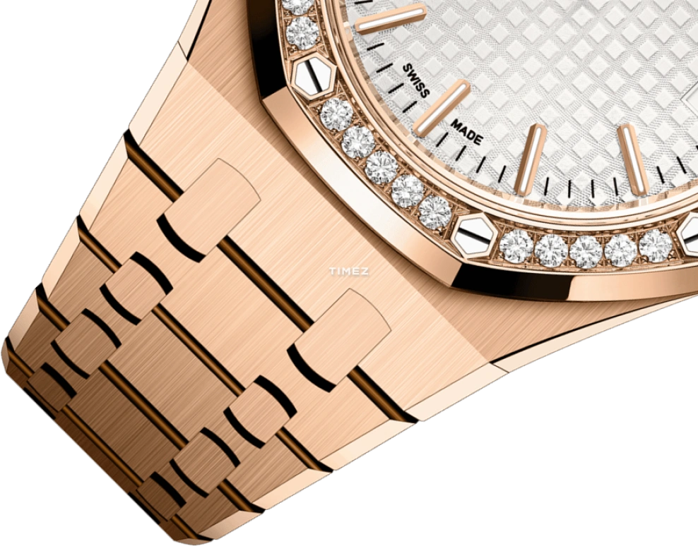 Audemars Piguet,Royal Oak 37mm,37mm,Rose Gold,Silver,White,Silver White,Automatic,Day,60hours,15551OR,15551OR.ZZ.1356OR.04