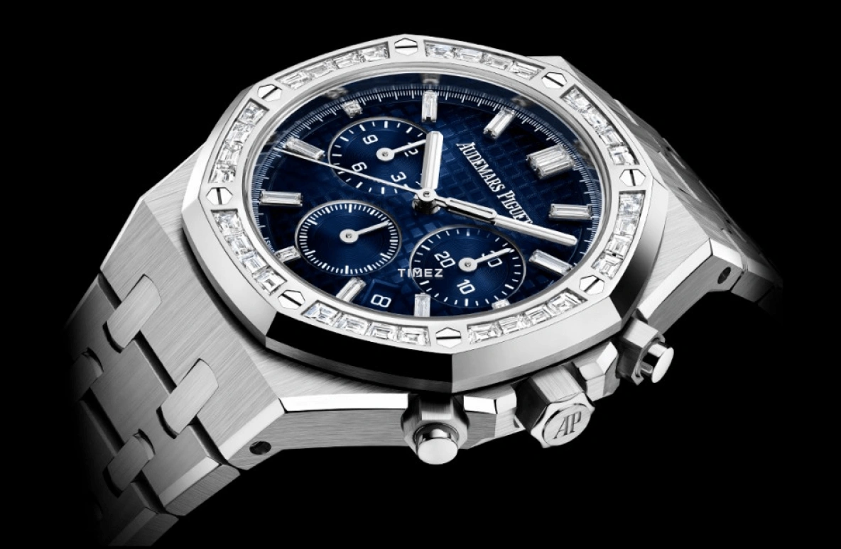 Audemars Piguet,Royal Oak 38mm,38mm,White Gold,Blue,Automatic,Chronograph,Day,26715BC,26715BC.ZZ.1356BC.01