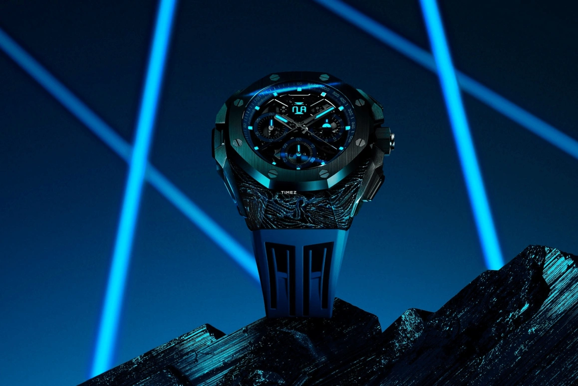 Audemars Piguet,Royal Oak Concept 43mm,43mm,Forged Carbon,Black,Blue,Skeleton,Automatic,Chronograph,Dule Time,Rattrapante,Big Date,70hours,In-house Caliber,26650FO,26650FO.OO.D353CA.01