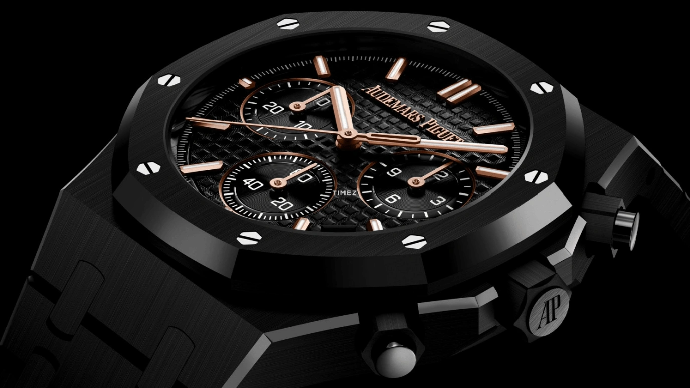 Audemars Piguet,Royal Oak 41mm,41mm,Ceramic,Black,Automatic,Chronograph,Day,Flyback,Nick Rivera Caminero,Eduardo Camavinga,Declan Rice,Nicky Jam,26240CE,26240CE.OO.1225CE.02
