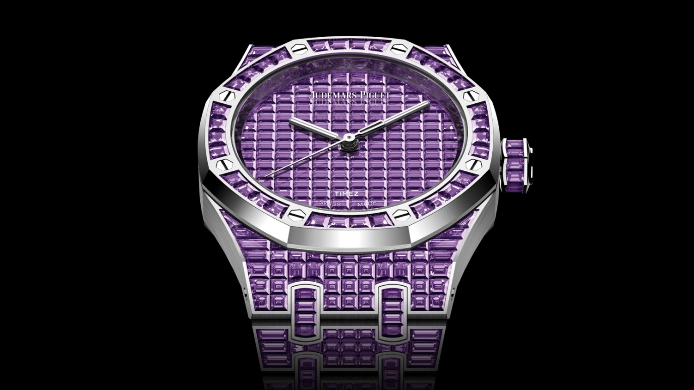 Audemars Piguet,Royal Oak 37mm,37mm,White Gold,Crystal,Purple,Automatic,60hours,In-house Caliber,15554BC,15554BC.AY.1274BC.01