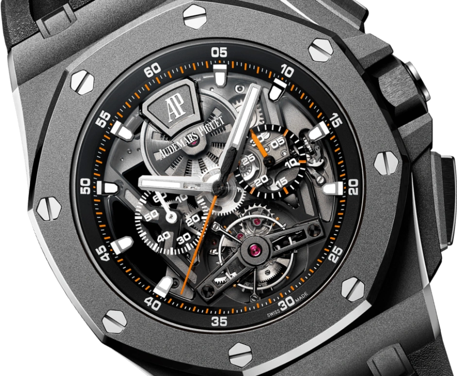 Audemars Piguet,Royal Oak Offshore 44mm,44mm,Titanium,Ceramic,Skeleton,Handwound,Chronograph,Tourbillon,26407TI,26407TI.GG.A002CA.01