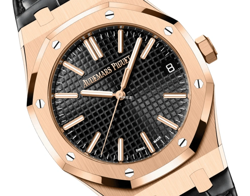 Audemars Piguet,Royal Oak 41mm,41mm,Rose Gold,Black,Automatic,Day,70hours,15510OR,15510OR.OO.D002CR.02