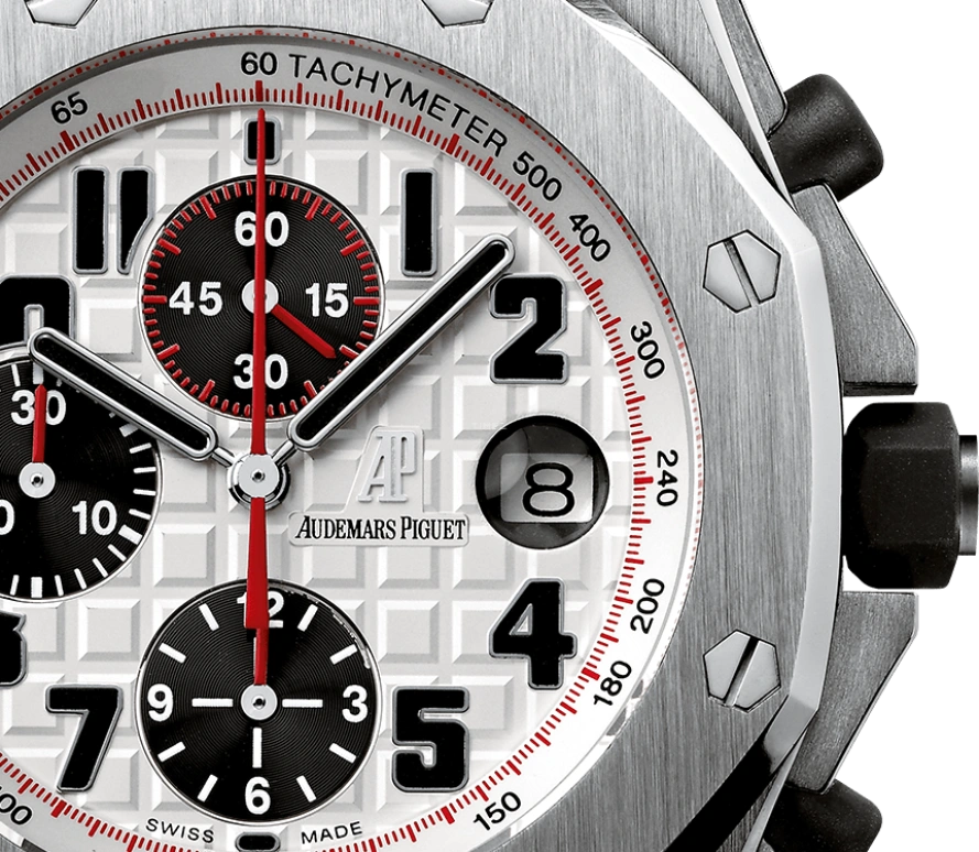 Audemars Piguet,Royal Oak Offshore 42mm,42mm,Stainless Steel,Silver,White,Automatic,Chronograph,Day,26170ST,26170ST.OO.1000ST.01
