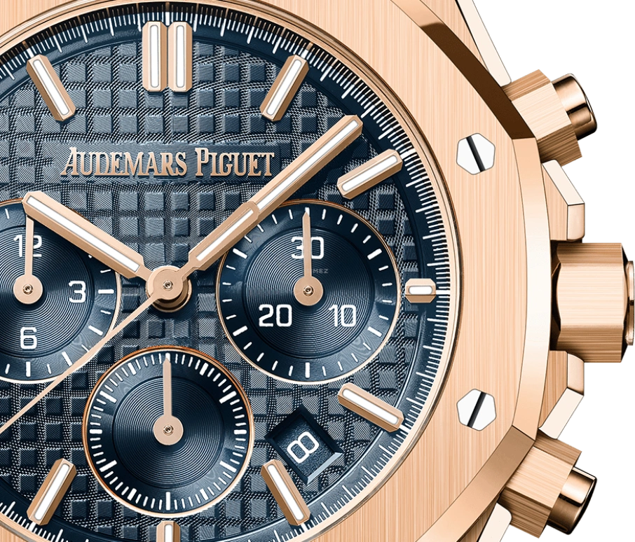 Audemars Piguet,Royal Oak 38mm,38mm,Pink Gold,Black,Automatic,Chronograph,Day,26715OR,26715OR.OO.1356OR.01