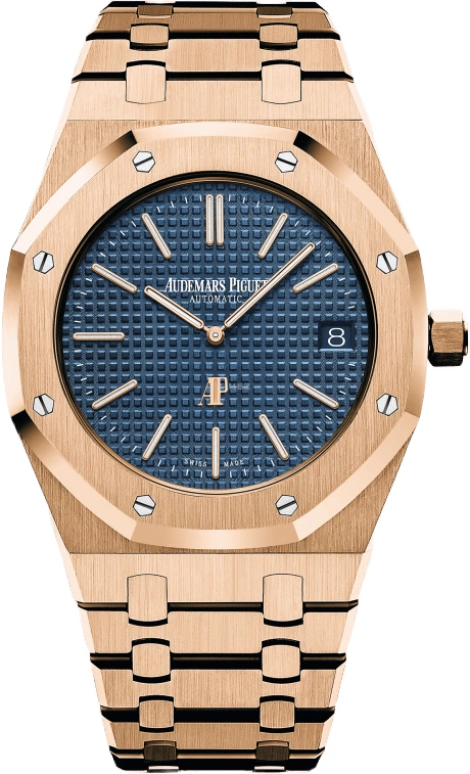 Audemars Piguet,Royal Oak 39mm,39mm,Rose Gold,Blue,Automatic,Day,40hours,15202OR,15202OR.OO.1240OR.01