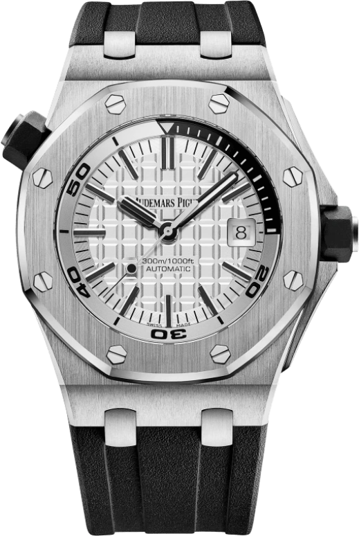 Audemars Piguet,Royal Oak Offshore 42mm,42mm,Stainless Steel,Silver,White,Automatic,Day,60hours,15710ST,15710ST.OO.A002CA.02