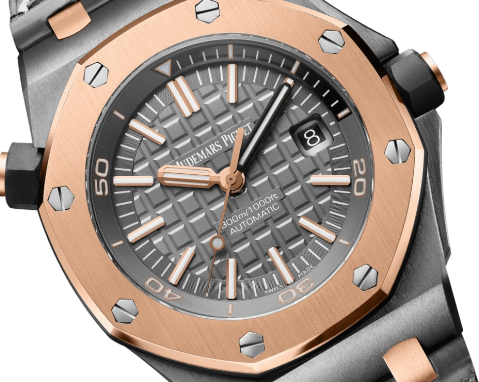 Audemars Piguet,Royal Oak Offshore 42mm,42mm,Pink Gold,Tantalum,Grey,Automatic,Day,60hours,15709TR,15709TR.OO.A005CR.01
