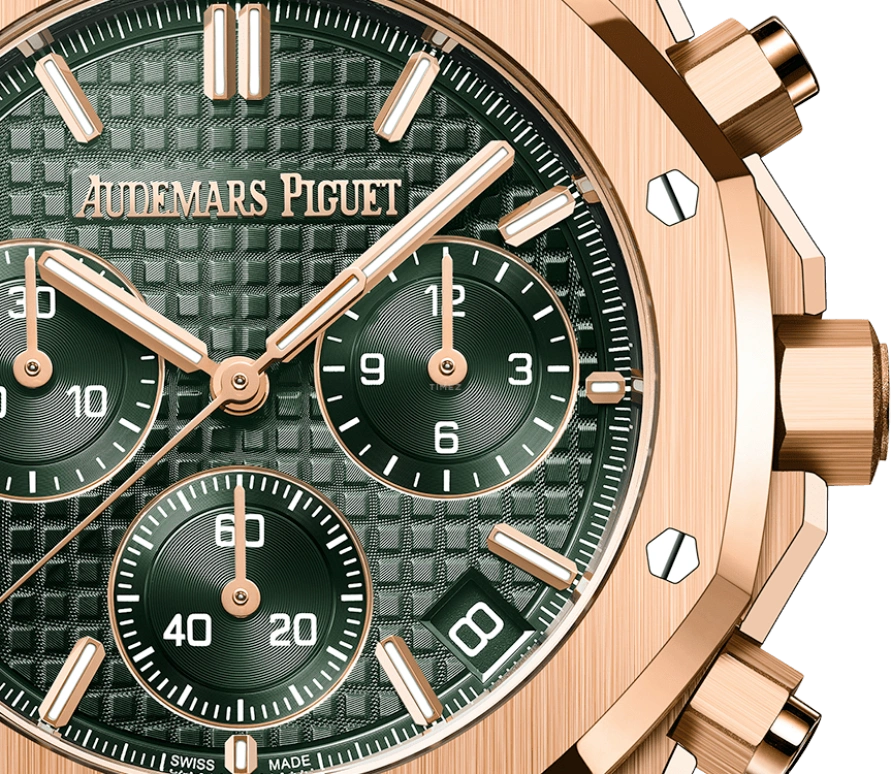 Audemars Piguet,Royal Oak 41mm,41mm,Pink Gold,Green,Automatic,Chronograph,Day,26240OR,26240OR.OO.1320OR.04 50th