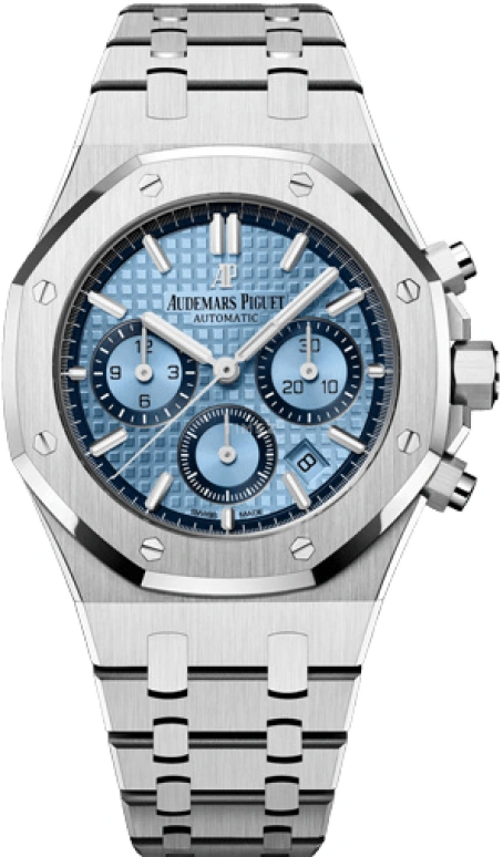 Audemars Piguet,Royal Oak 38mm,38mm,White Gold,Blue,Automatic,Chronograph,Day,26317BC,26317BC.OO.1256BC.01