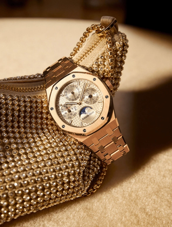 Audemars Piguet,Royal Oak 38mm,38mm,Rose Gold,Beige,Automatic,Moonphase,Perpetual Calendar,Leap Year,Month,55hours,In-house Caliber,26684OR,26684OR.OO.1356OR.01