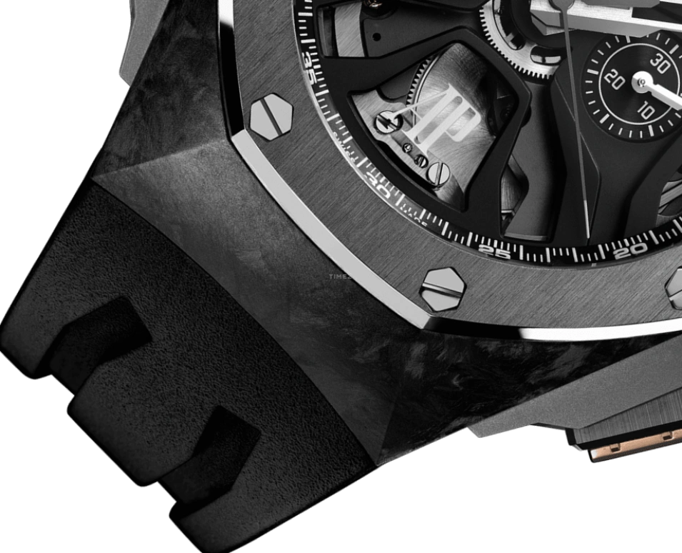 Audemars Piguet,Royal Oak Concept 44mm,44mm,Forged Carbon,Skeleton,Black,Handwound,Chronograph,Rattrapante,26221FT,26221FT.OO.D002CA.01