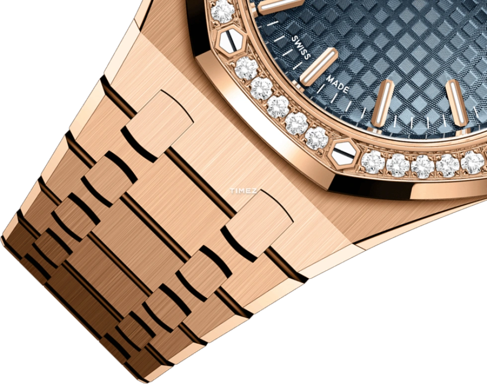 Audemars Piguet,Royal Oak 34mm,34mm,Pink Gold,Blue,Automatic,Day,50hours,77451OR,77451OR.ZZ.1361OR.02 50th